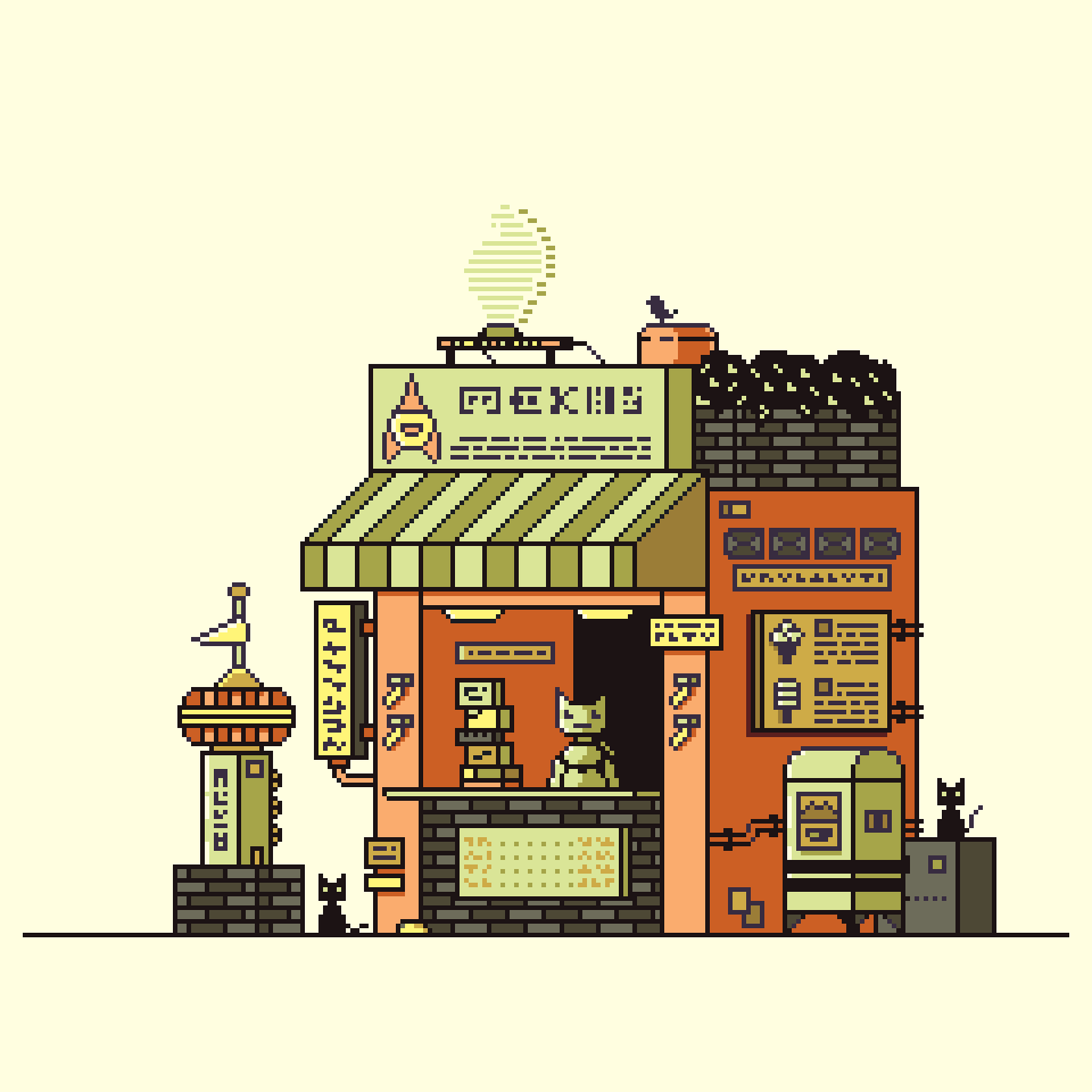 Café mignon avec des chats